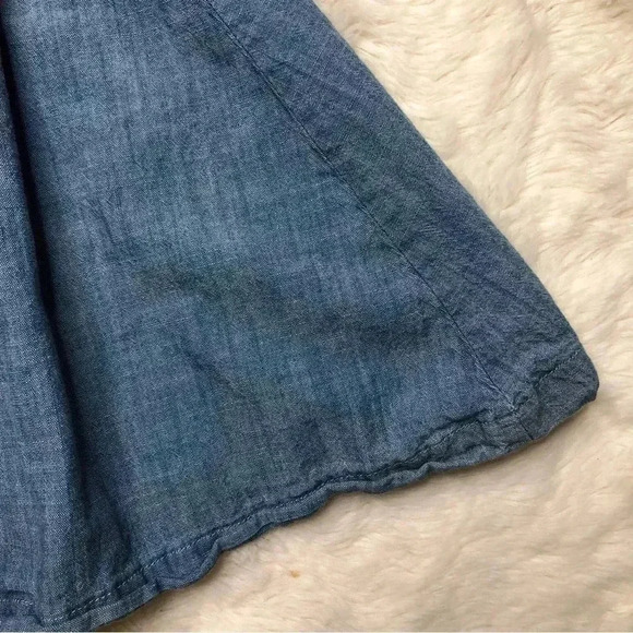 Joe Fresh Jean Dress Buttons Bow Collared Blue Size 6 / Small - Picture 16 of 16